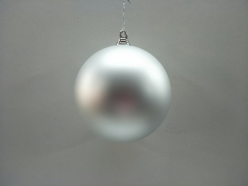 Christmas tree bauble (10 cm), matt silver 