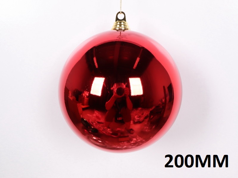 Christmas tree bauble (20 cm), shiny red