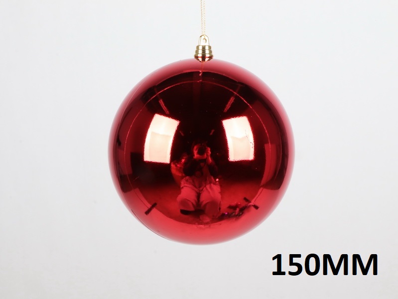 Christmas tree bauble (15 cm), shiny red 
