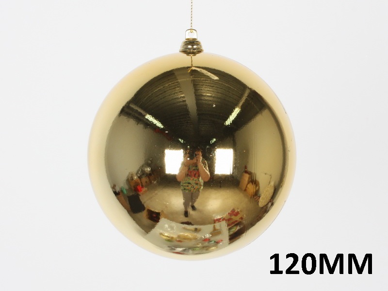 Christmas tree bauble (12 cm), shiny gold 