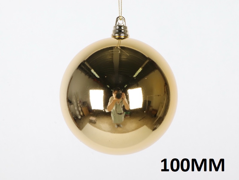 Christmas tree bauble (10 cm), shiny gold 