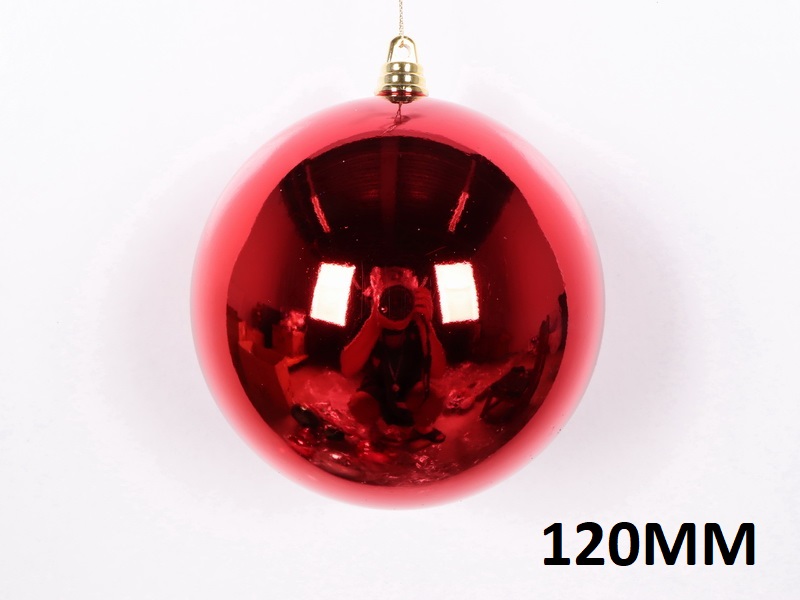Christmas tree bauble (12 cm), shiny red 