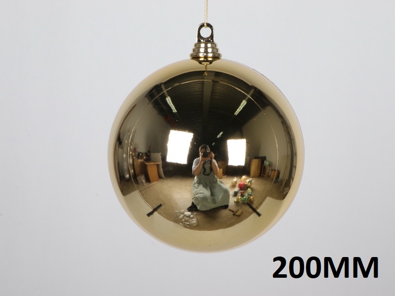 Christmas tree bauble (20 cm), shiny gold 