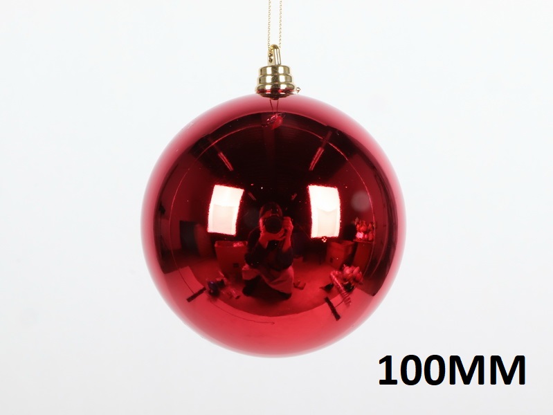 Christmas tree bauble (10 cm), shiny red 
